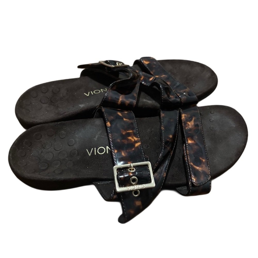 Vionic Brown Patterned Sandals - Picture 2 of 3